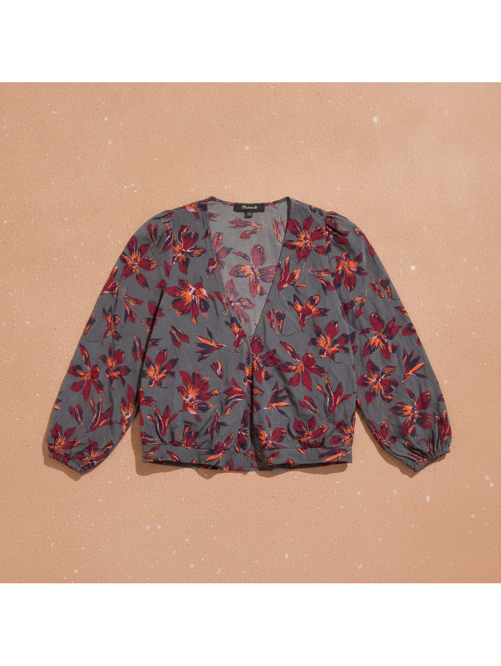 Madewell Moody Floral Silk Cropped Wrap Blouse Size XXS